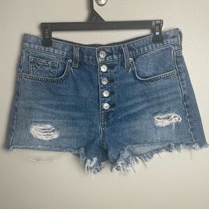 7 For All Mankind Monroe CutOff Jean Shorts with Frayed Hem size 28